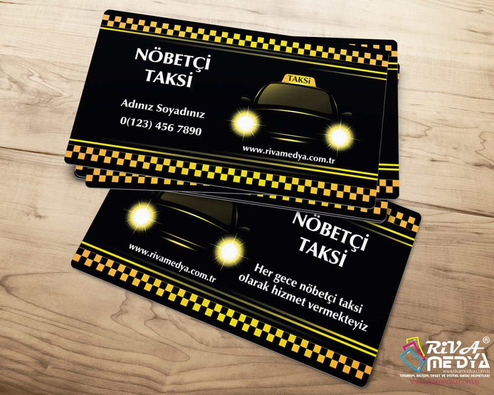Nöbetçi Taksi Kartvizit - Hazır Kartvizit Tasarımı