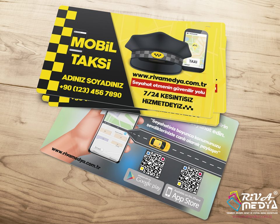 Mobil Taksi Kartvizit - Hazır Kartvizit Tasarımı