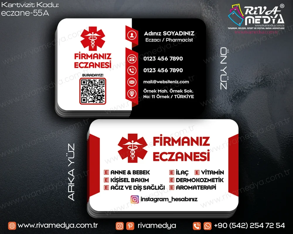Modern ve Profesyonel Eczane Kartvizit Örneği