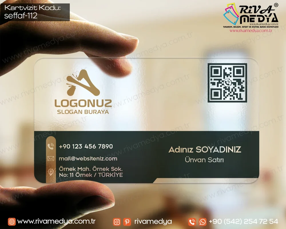 Bireysel, kurumsal ve mesleki ihtiyaçlarınıza özel tasarlanan Modern ve Kurumsal Stilde QR Kodlu Şeffaf Kartvizit örneğini piyasaya göre en rekabetçi fiyatlarla sunuyor, en hızlı şekilde üretiyor ve ulaştırıyoruz!