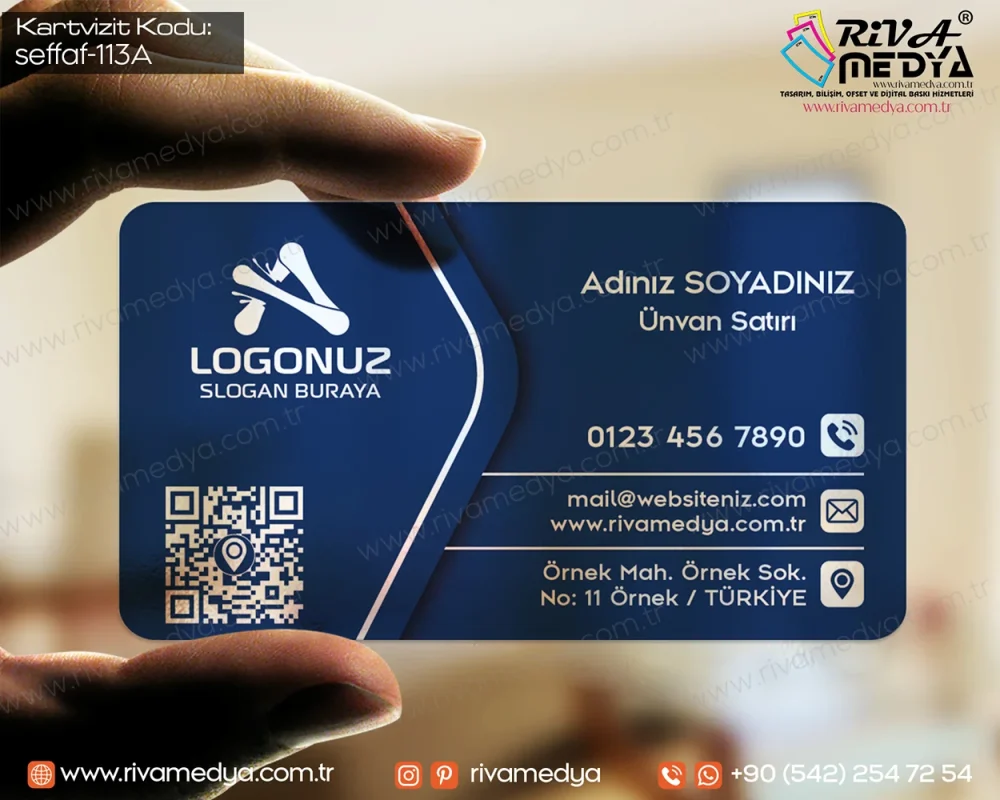 Bireysel, kurumsal ve mesleki ihtiyaçlarınıza özel tasarlanan Mavi ve Şeffaf Tonlarda Premium Kartvizit örneğini piyasaya göre en rekabetçi fiyatlarla sunuyor, en hızlı şekilde üretiyor ve ulaştırıyoruz!